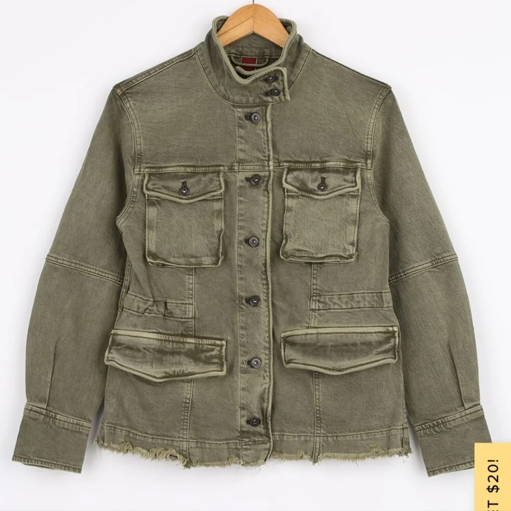 Free People Olive shirt jacket - Picture 5 of 8